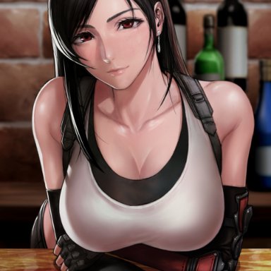 1girls, big breasts, breasts, cleavage, clothing, female, female only, final fantasy, final fantasy vii, large breasts, looking at viewer, sgk, solo, tifa lockhart