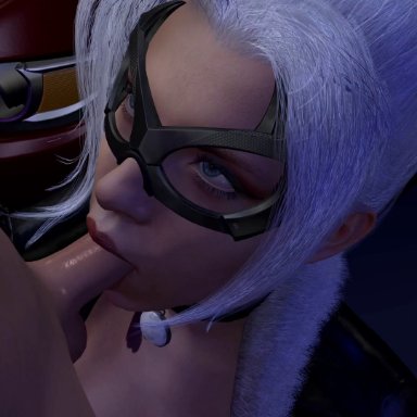 3d, animated, black cat, blowjob, cum, cum in mouth, cum inside, felicia hardy, fellatio, female, male, marvel comics, penis, tagme