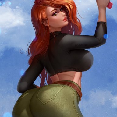 big breasts, female, female only, kim possible, kimberly ann possible, long hair, orange hair, prywinko, solo, solo female, solo focus