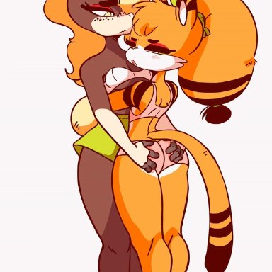 2girls, animated, anthro, ass, diives, dou (diives), female, female only, furry, tang (diives), yuri