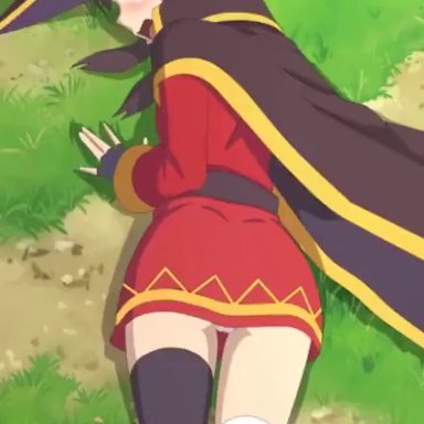 akino (artist), akinoya, animated, kono subarashii sekai ni shukufuku wo!, megumin, satou kazuma, vaginal penetration, webm, witch hat