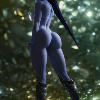 3d, ass, big, big breasts, blizzard entertainment, daz3d, female, female only, overwatch, pole, thong, thong bikini, widowmaker