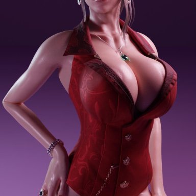 3d, 3d (artwork), accessory, areola slip, areolae, big breasts, blonde hair, bottomless, breasts, busty, cleavage, earrings, final fantasy, final fantasy vii, final fantasy vii remake