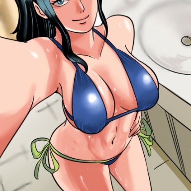 big breasts, bikini, highres, nico robin, one piece, solo, swimsuit, tagme