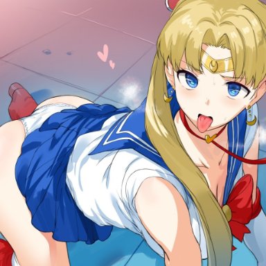 1girls, 2d, all fours, armwear, ass, bent over, big ass, big breasts, bishoujo senshi sailor moon, blonde hair, blue eyes, boots, clothed, clothed female, collar
