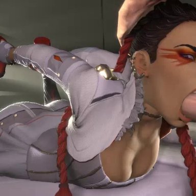 3d, animated, apex legends, big ass, big butt, big penis, black hair, blowjob, bouncing balls, brown eyes, brown skin, butt, bwc, choking, cleavage