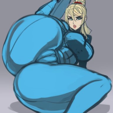 1girls, 3girls, ass, big ass, big breasts, breasts, cleavage, female, female only, huge ass, live for the funk, metroid, nintendo, samus aran, solo