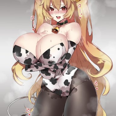 anne bonny (fate/grand order), big breasts, blonde hair, cobo 0609, fate (series), fate/grand order, female, female only, long hair, solo, solo female, solo focus, twintails