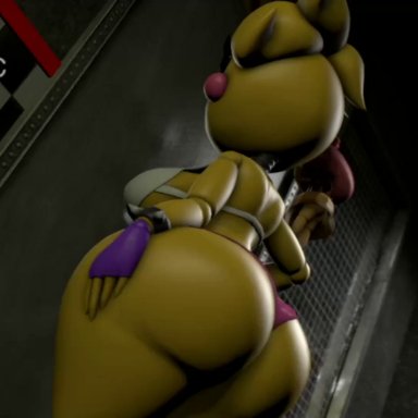 'eadole, animated, cum, cum in mouth, cum in pussy, cumshot, cupcake (fnaf), five nights at freddy's, five nights at freddy's 2, happy sex, penis hug, security guard, source filmmaker, tongue out, toy chica (fnaf)