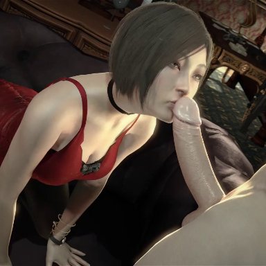 ada wong, kissing penis, licking penis, no sound, resident evil, resident evil 2 remake, tagme, webm, xentho