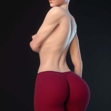 1girls, 3d, areolae, ass, big ass, blender, breasts, female, female only, looking at viewer, looking back, mavixtious, nipples, overwatch, solo