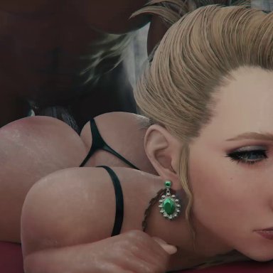 1boy, 1girls, 3d, abs, ahegao, animated, ass, big ass, blender, bouncing ass, dark skin, dark-skinned male, female, final fantasy, final fantasy vii