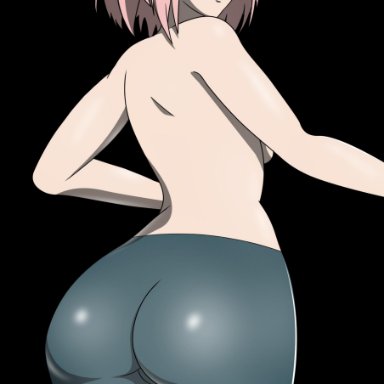 1girls, ass, big ass, bike shorts, boruto: naruto next generations, breasts, facial mark, female, female only, forehead mark, green eyes, guja (artist), hairband, huge ass, looking at viewer