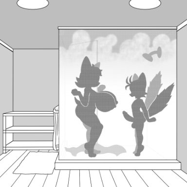 animated, balls, bouncing breasts, busty, erect nipples, erection, excited, gigantic breasts, imminent sex, michiyoshi, rouge the bat, shower, shower head, silhouette, sonic (series)