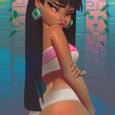 1girl, ass, chel, dreamworks, female, female only, miles df, pout, pouting, pouty lips, solo, solo female, the road to el dorado