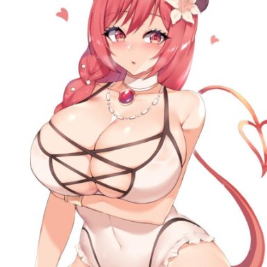 1girls, big breasts, breasts, cleavage, female, female only, io (princess connect), kuavera, large breasts, looking at viewer, princess connect!, princess connect! re:dive, solo