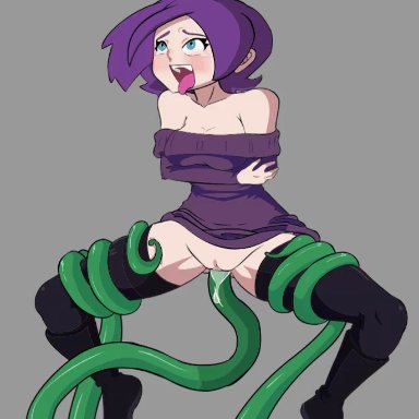 ahe gao, animated, blue hair, mrpenning, purple hair, tagme, tentacle, vaginal penetration, zone, zone-tan