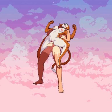 1boy, 1girl, animated, cat girl, cat tail, cloud meadow, evan (cloud meadow), hetero, human on anthro, monster girl, orgasm, sound, straight, tagme, webm