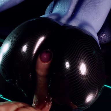 1boy, 1girls, 3d, animated, asari, ass, big ass, blender, buttjob, erection, female, from behind, huge ass, huge cock, liara t'soni