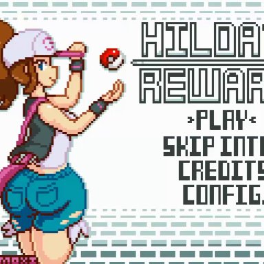 anal, animated, brown hair, countmoxi, cum, cum in ass, cum in pussy, cum inside, hilbert (pokemon), hilda (pokemon), human, lopunny, pokemon bw, tagme, vaginal penetration