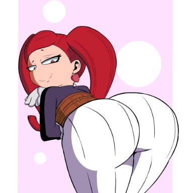 aiba manami, animated, ass, ass shake, big ass, big butt, bottom heavy, bubble butt, dat ass, earrings, fat ass, female, females only, huge ass, la brava (my hero academia)