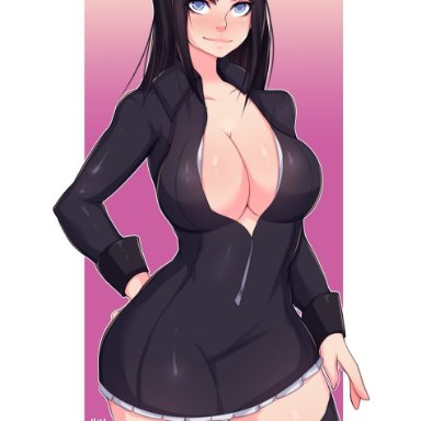 5 ish, big breasts, black hair, blue eyes, female, female only, long hair, mature female, nico robin, one piece, solo, solo female, solo focus, thighhigh boots, thighhighs