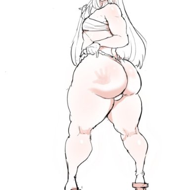 1boy, ass, big ass, donaught, femboy, girly, inuyasha, looking at viewer, looking back, male, male only, sesshoumaru, thick thighs, trap, wide hips