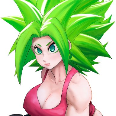 big breasts, dragon ball, dragon ball super, female, female only, female saiyan, fusion, kefla, nipples, nipples visible through clothing, noblood, saiyan, solo, solo female, solo focus