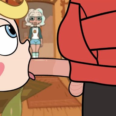 animated, blonde hair, blowjob, blue eyes, caught, jackie lynn thomas, marco diaz, star butterfly, star vs the forces of evil