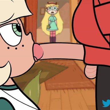 animated, blowjob, caught, green eyes, jackie lynn thomas, marco diaz, netorare, star butterfly, star vs the forces of evil