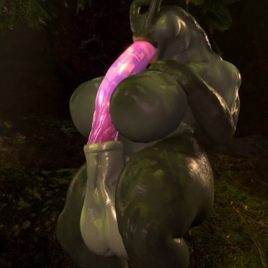 1futa, 3d, alien, animal genitalia, animated, areolae, autofellatio, autopaizuri, big ass, big balls, big breasts, big penis, bimbo, blowjob, boobjob