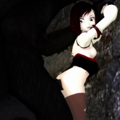 3d, against wall, animated, bottomless, from behind, interspecies, monster, ruby rose, rwby, sex, smolsociety, source filmmaker, werewolf