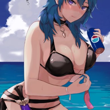 big breasts, blue hair, byleth (female), byleth (fire emblem), female, female only, fire emblem, fire emblem heroes, fire emblem: three houses, long hair, nintendo, nipples, nipples visible through clothing, solo, solo female