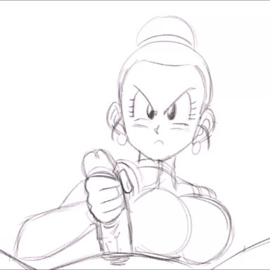 angry, angry face, angry sex, animated, chichi, clothed female nude male, cum, cumshot, dragon ball, dragon ball super, dragon ball z, ejaculation, erection, faceless male, funsexydragonball