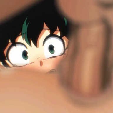 2boys, anal, anal sex, animated, close-up, gay, green eyes, green hair, izuku midoriya, looking pleasured, maoh king, mating press, my hero academia, nude, open mouth