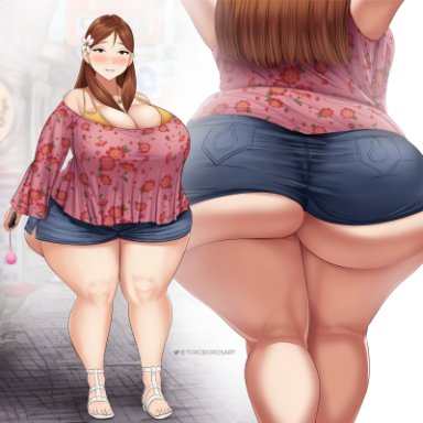 1girls, ass, big ass, big breasts, breasts, cleavage, female, female only, huge ass, large breasts, solo, thick thighs, toroboro, wide hips