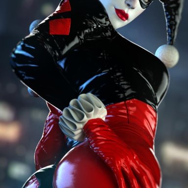 ass, black and red, harley quinn, harley quinn (classic), video game