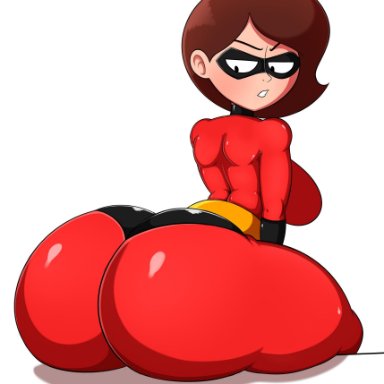 1girls, adma228, admansfwstuff, ass, ass focus, bent over, big ass, big breasts, bodysuit, brown hair, butt crack, disney, elastigirl, female, helen parr