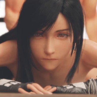 1boy, 1girl, 1girls, animated, black hair, blender, blender (software), boots, bouncing breasts, breasts, doggy style, earrings, female, final fantasy, final fantasy vii