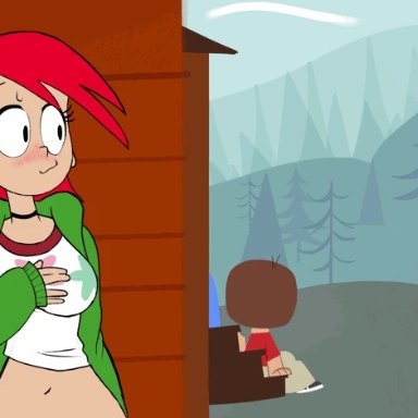 animated, capy diem, cartoon network, flashing, foster&#039;s home for imaginary friends, frankie foster, public, red hair, white skin