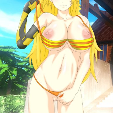 female, neeba, rwby, swimsuit, topless, whentai, yang xiao long