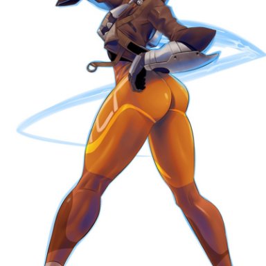 ass, big breasts, clothed female, female, female focus, female only, overwatch, sexgazer, solo, solo female, solo focus, thick thighs, tracer