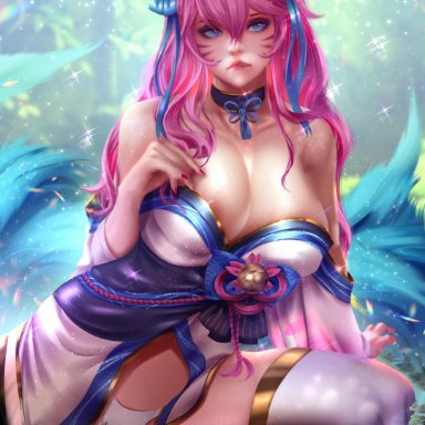 ahri, bearwitch, league of legends, spirit blossom series