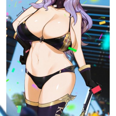 1girls, aurahack, big breasts, bikini, breasts, camilla (fire emblem), cleavage, female, female only, fire emblem, fire emblem fates, huge breasts, large breasts, looking at viewer, nintendo