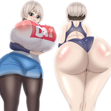 1girls, absurdres, ass, big ass, breasts, cleavage, female, female only, fladdykin, highres, huge ass, huge breasts, hyper breasts, solo, uzaki hana