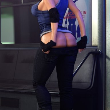 ass, jill valentine, pants down, resident evil 3, video game