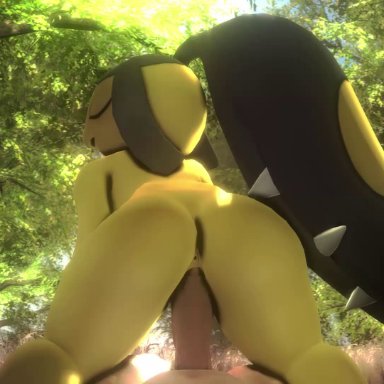 1boy, 1girls, 3d, animated, anthro, ass, bouncing ass, bouncing breasts, breasts, cowgirl position, day, dominant female, erection, fairy, female