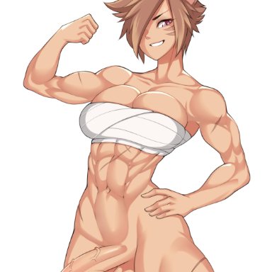 abs, absurdres, animal ears, bare shoulders, breasts, brown hair, cat ears, cat girl, cat tail, cleavage, collarbone, commission, cowboy shot, female, final fantasy