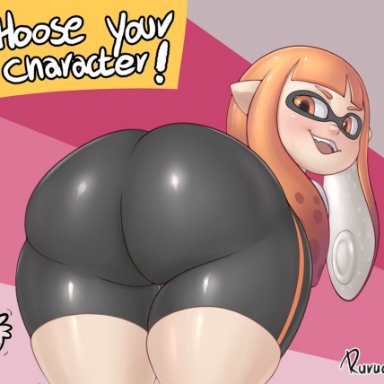 1girls, ass, big ass, bottom heavy, bubble ass, bubble butt, dat ass, fat ass, female, huge ass, humanoid, inkling, inkling girl, large ass, looking at viewer