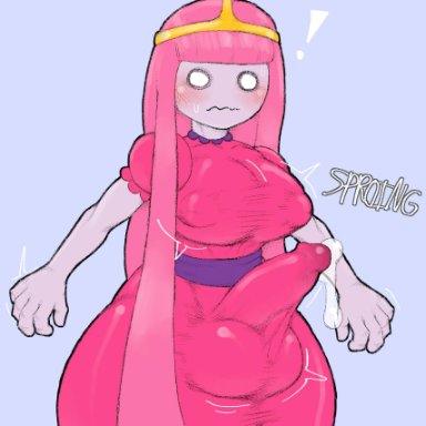 :s, !, 1futa, adventure time, areolae, bulge, clothed, clothing, dress, embarrassed, erection, erection under clothes, fully clothed, futa only, futanari